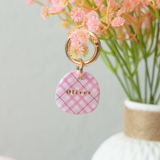 Rosé Plaid Tag